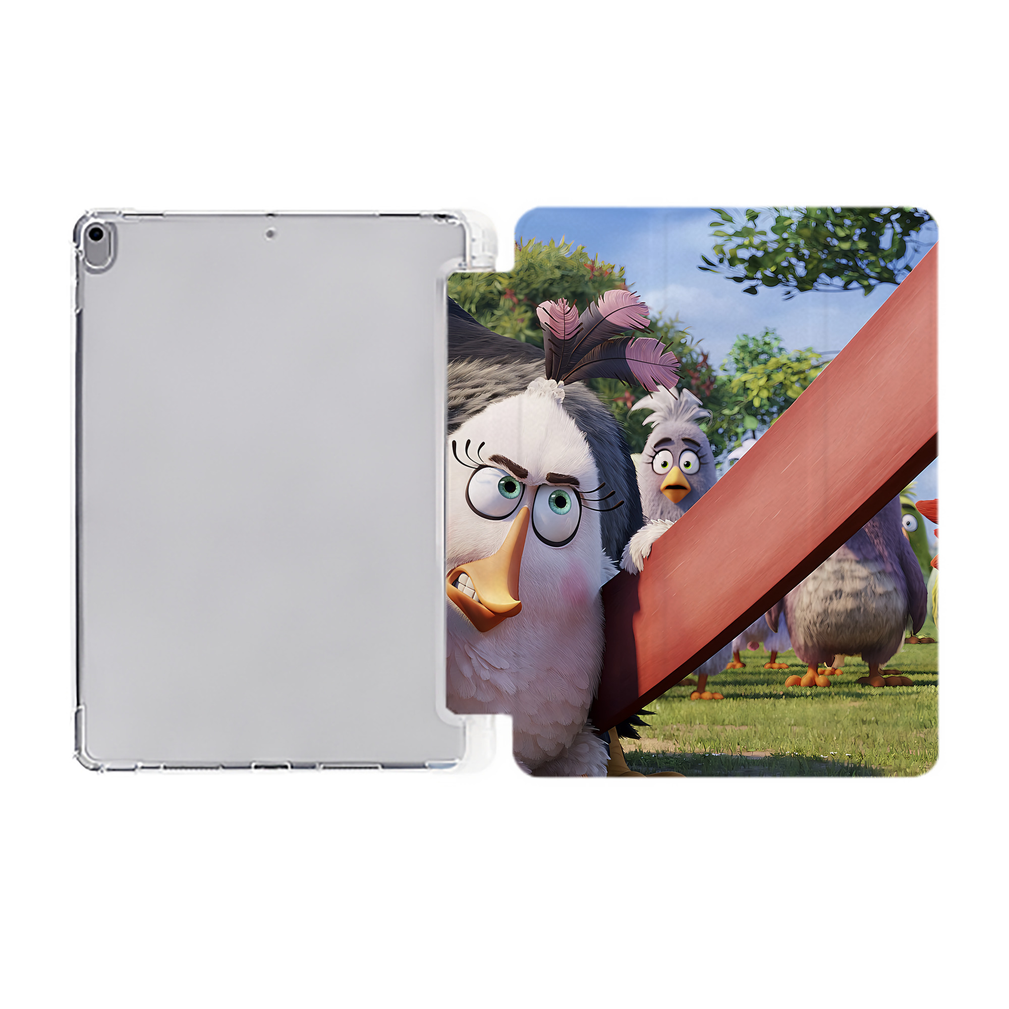 （画像用） Angry Birds アングリーバード IPad ケース ペン収納付き 三つ折りスタンド PUレザー×シリコン 対応機種9.5/10.5/10.9インチ